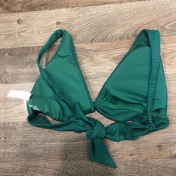 Aerie Jacquard Tie Longline Triangle Bikini Top - Picture 2 of 3